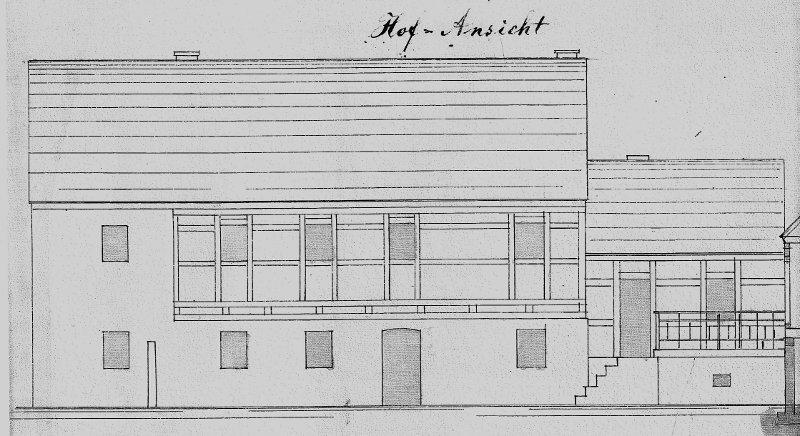 Friedrich-Wiek-Str. 7, Hofansicht im Jahr 1864
